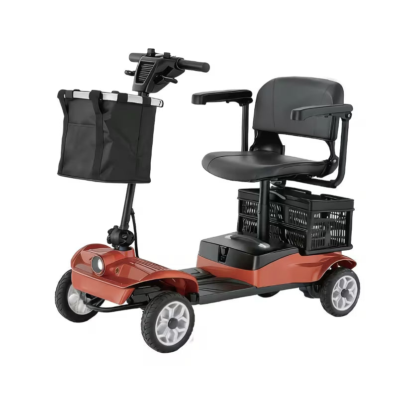 Senior Electric Mobility Scooter, Ergonomic Handle, Electromagnetic Brake, LED Light, Shopping Basket, 264.55LB Load, Safe Travel